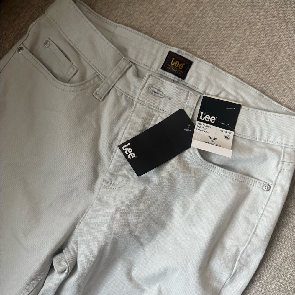 Lee Soft Gray High-Rise Jeans